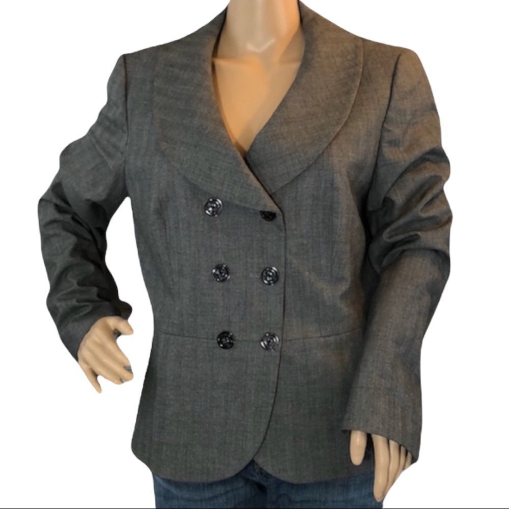 Antonio Melani Double Breasted Career Gray Blazer 12